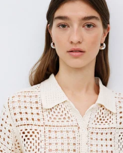YERSE Cárdigan crochet crudo Fashion