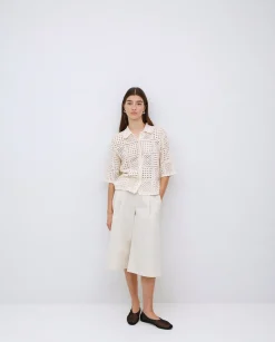 YERSE Cárdigan crochet crudo Fashion
