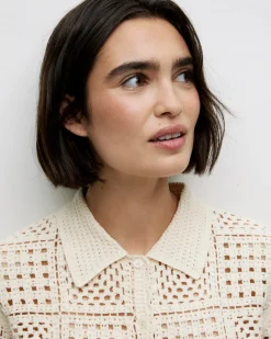 YERSE Cárdigan crochet crudo Fashion