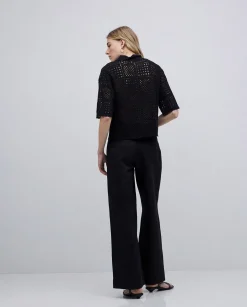 YERSE Cárdigan crochet negro New