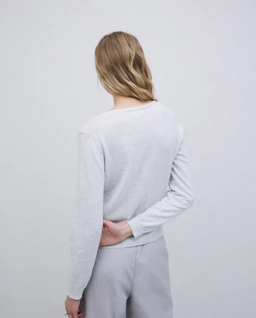 YERSE Cárdigan escote pico gris Fashion