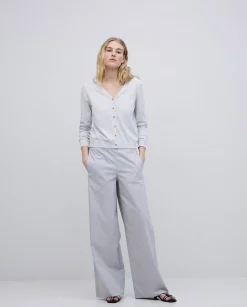 YERSE Cárdigan escote pico gris Fashion