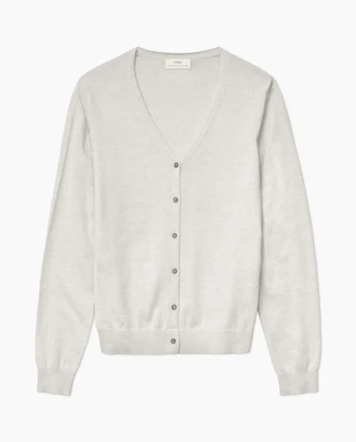 YERSE Cárdigan escote pico gris Fashion