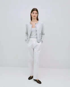 YERSE Cárdigan rayas con algodón gris Hot