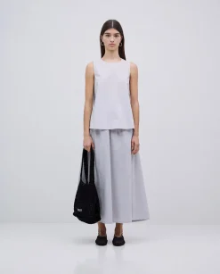 YERSE Falda cintura elástica popelín gris Best