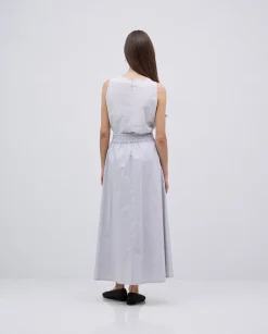YERSE Falda cintura elástica popelín gris Best