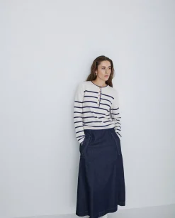 YERSE Falda maxi denim azul oscuro New