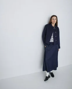 YERSE Falda maxi denim azul oscuro New
