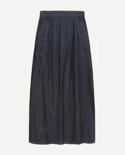 YERSE Falda maxi denim azul oscuro New