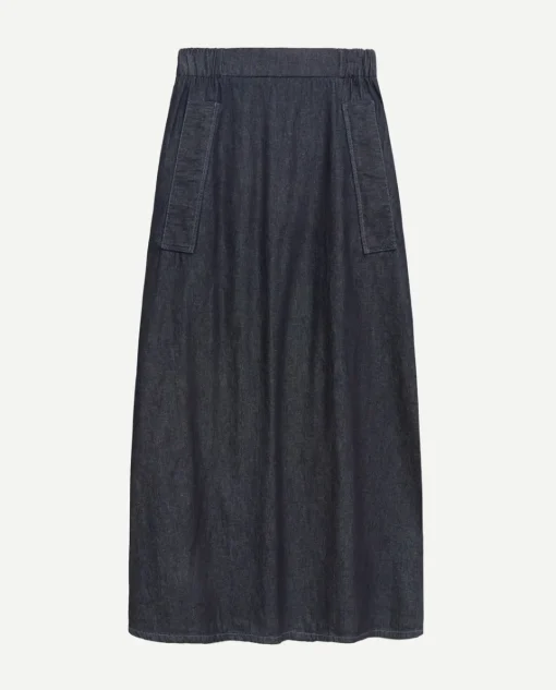 YERSE Falda maxi denim azul oscuro New