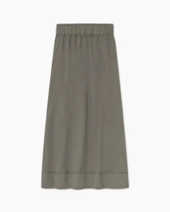 YERSE Falda midi de punto algodón caqui Fashion