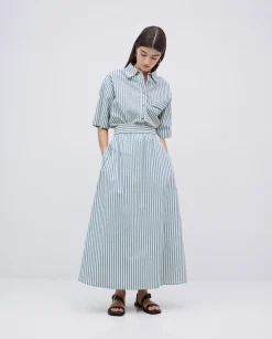 YERSE Falda midi rayas verde Fashion