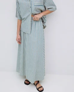 YERSE Falda midi rayas verde Fashion