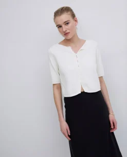 YERSE Falda midi tencel negro Sale