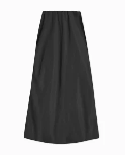 YERSE Falda midi tencel negro Sale