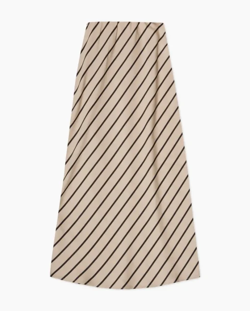 YERSE Falda midi tencel rayas crudo Discount