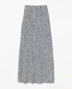 YERSE Falda midi viscosa azul Hot