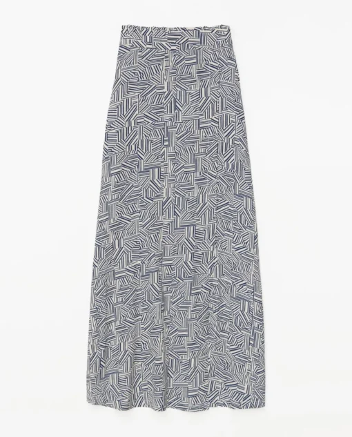 YERSE Falda midi viscosa azul Hot