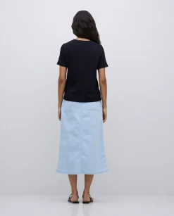 YERSE Falda tejana midi azul índigo Clearance