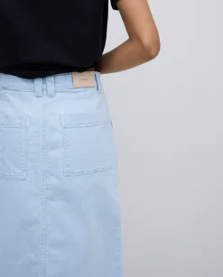 YERSE Falda tejana midi azul índigo Clearance