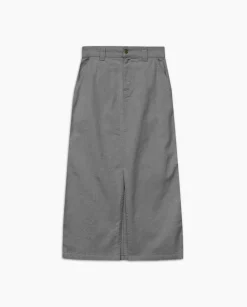 YERSE Falda tejana midi gris Clearance