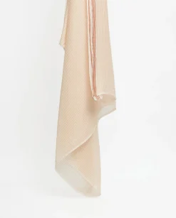 YERSE Fular algodón rayas beige Online