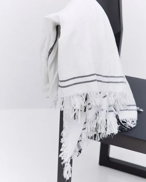 YERSE Fular algodón rayas blanco Fashion