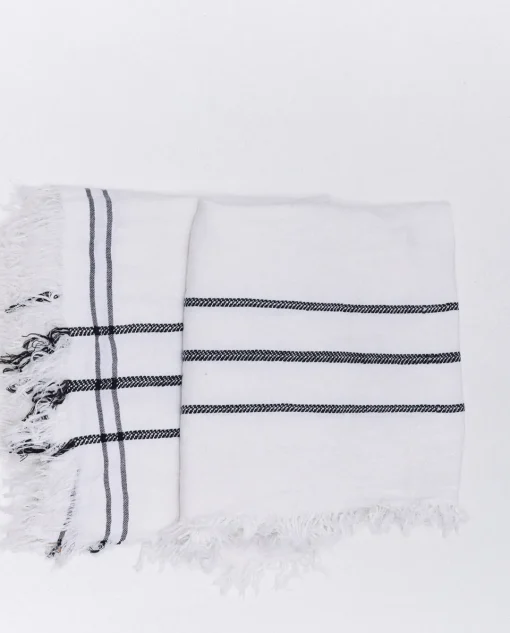 YERSE Fular algodón rayas blanco Fashion