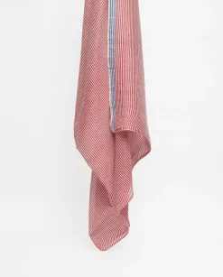 YERSE Fular algodón rayas rojo Clearance