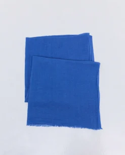 YERSE Fular gasa de algodón y lino azul royal Outlet