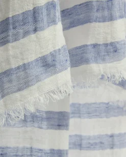 YERSE Fular rayas algodón y lino azul Best