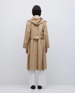 YERSE Gabardina algodón capucha camel Sale