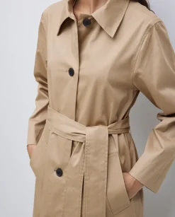 YERSE Gabardina algodón capucha camel Sale