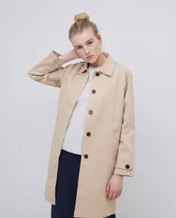 YERSE Gabardina cuello camisero beige Clearance