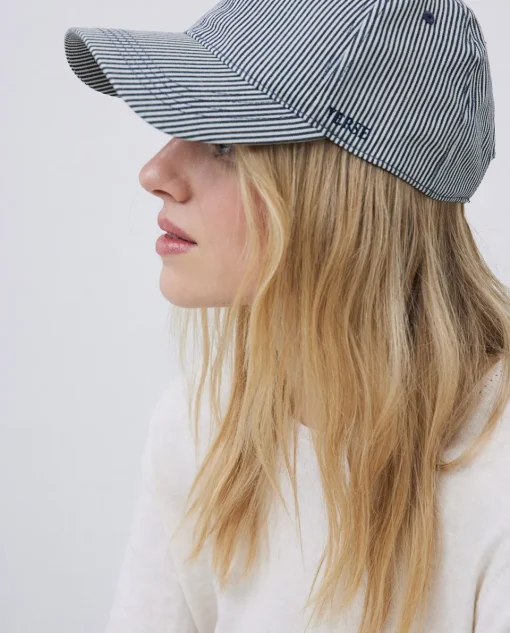YERSE Gorra ajustable rayas gris Online