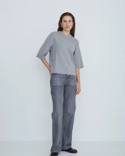 YERSE Jeans algodón rectos gris Hot