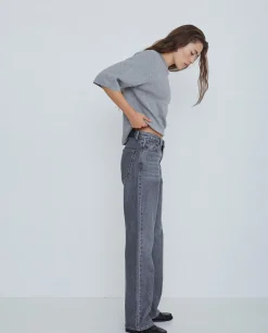 YERSE Jeans algodón rectos gris Hot
