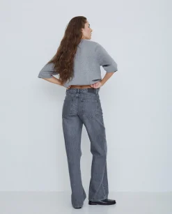 YERSE Jeans algodón rectos gris Hot