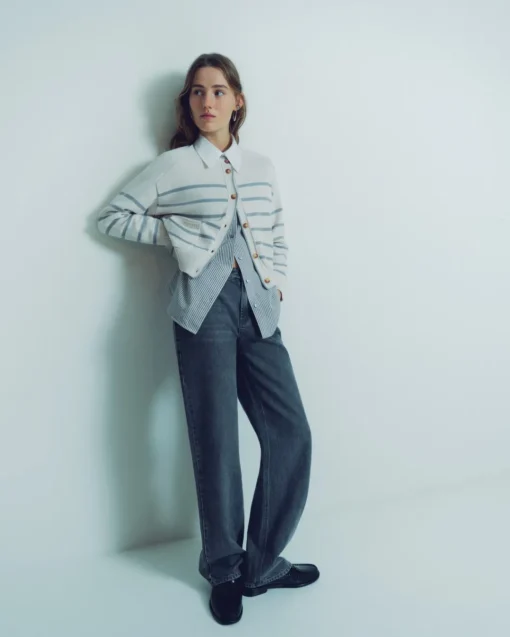 YERSE Jeans algodón rectos gris Hot