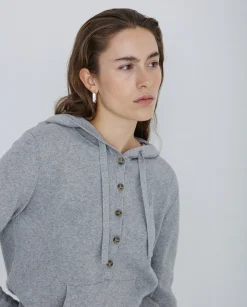 YERSE Jersey algodón orgánico capucha gris Online