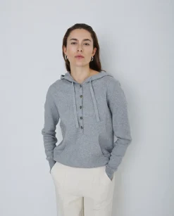 YERSE Jersey algodón orgánico capucha gris Online