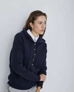 YERSE Jersey algodón orgánico capucha azul marino Outlet