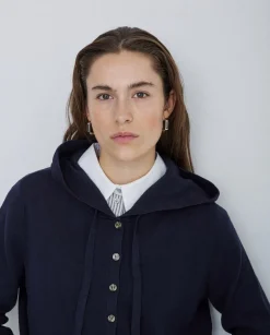 YERSE Jersey algodón orgánico capucha azul marino Outlet