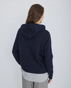 YERSE Jersey algodón orgánico capucha azul marino Outlet