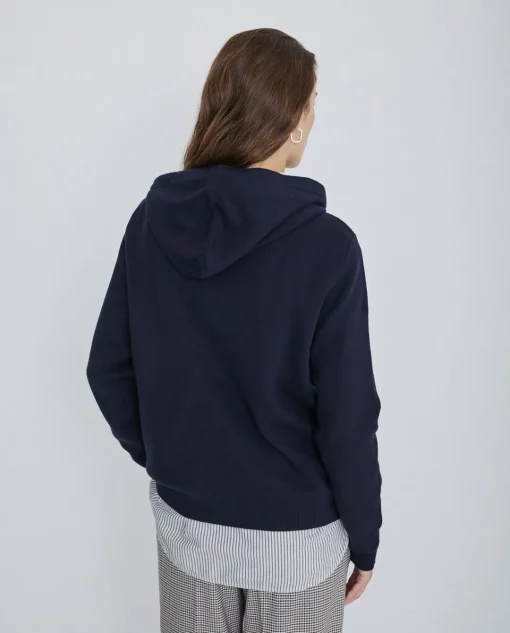 YERSE Jersey algodón orgánico capucha azul marino Outlet