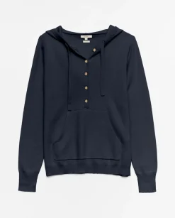 YERSE Jersey algodón orgánico capucha azul marino Outlet