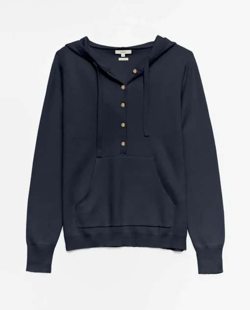 YERSE Jersey algodón orgánico capucha azul marino Outlet