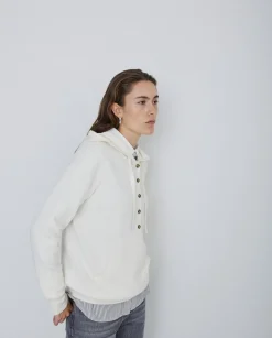YERSE Jersey algodón orgánico capucha crudo Sale