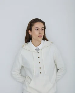 YERSE Jersey algodón orgánico capucha crudo Sale