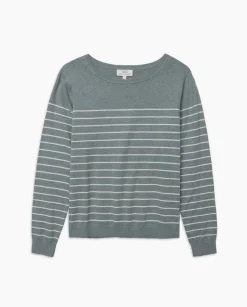 YERSE Jersey básico rayas gris verdoso Hot